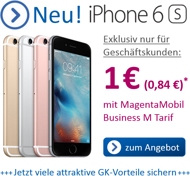 Iphone 6s Mit Telekom Magenta Mobil L Business Tarif Aktion 1 Euro T Mobile Geschaftskunden Vorteile